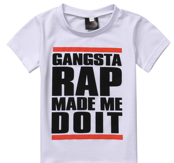 Gangsta rap made me do it t shirt hotsell