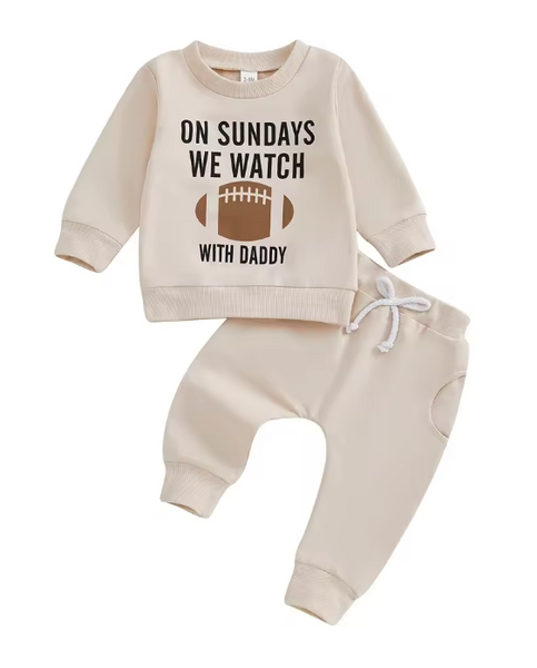 On Sundays We Watch Football With Daddy Set