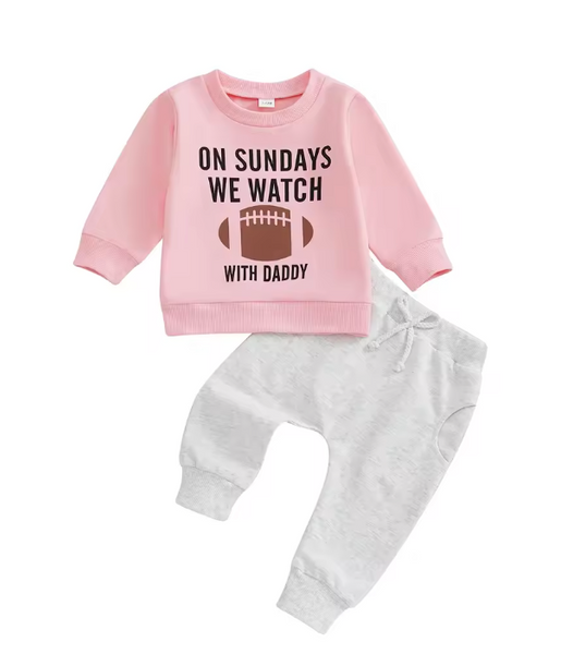 On Sundays We Watch Football With Daddy Set