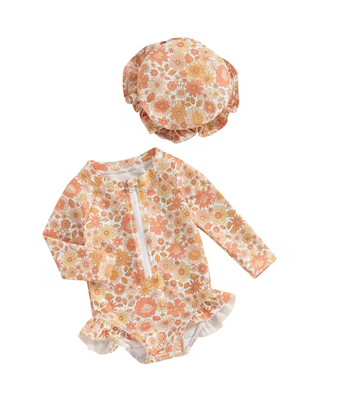 Gia Floral Long Sleeve Swim
