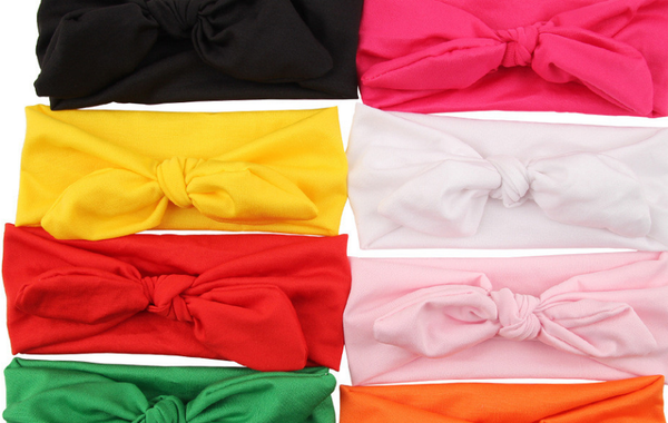 Solid bow tie headband Girls Kids Toddler Children Infant Baby Clothes