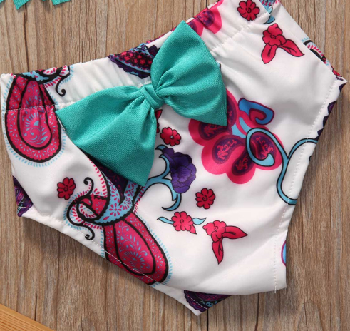 Paisley Aqua Fringe Bikini