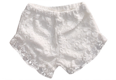 White Crochet Ruffle Shorts Girls Kids Toddler Children Infant Baby Clothes