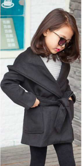 Black Trench Coat for Kids Toddler Baby Children Infant Clothes