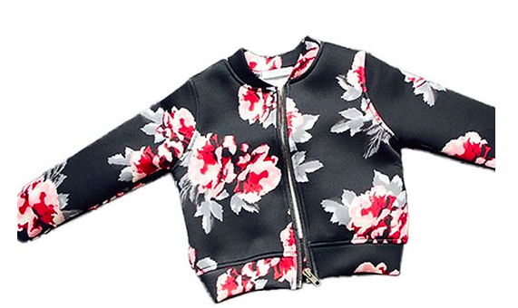 Floral Bomber Scuba Jacket for Boys Girls Kids Children Toddler Baby Infant Clothing