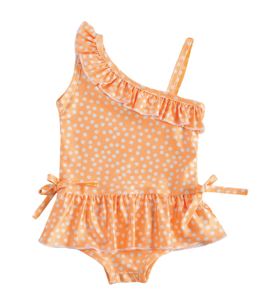 Eleanor Yellow Polka Dot Kids Swimsuit