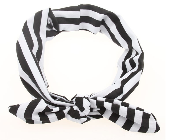 Stripe Printed Bow Headband