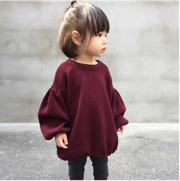 Burgundy Bell Sleeves Sweater