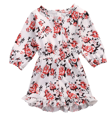 Vi White Floral Long Sleeve Romper