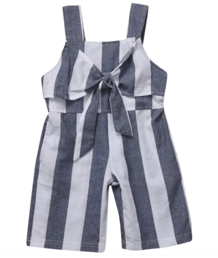 Lexi Bow Front Blue & White Stripe Jumper