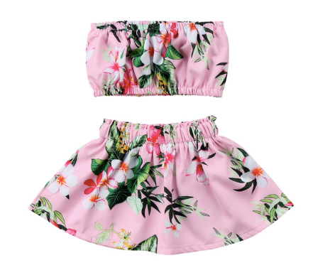 Island Fever Pink Bandeau & Skirt Set