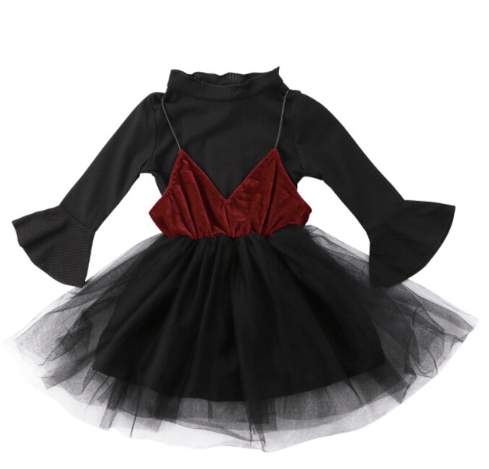 Velvet Sky Dress with Long Sleeve Top