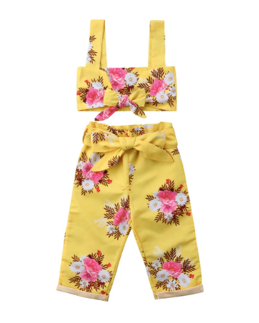 Ginger Yellow Floral Top & Pant Set