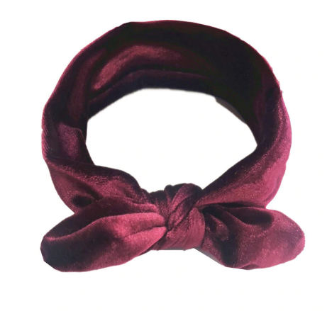 Solid Velvet Bow Baby Headband