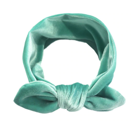 Solid Velvet Bow Baby Headband