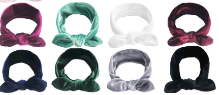 Solid Velvet Bow Baby Headband