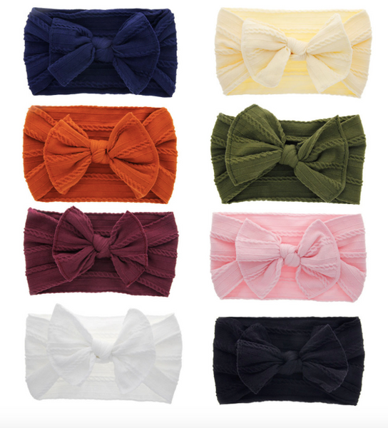 Siena Soft Solid Bow Baby Headband