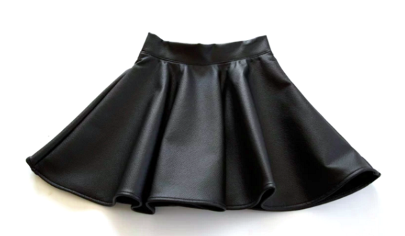 Black PU Fit & Flare Skirt for Kids Children Baby Toddler Infant Clothing 