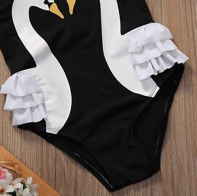 Black Swan One Piece Swim Girls Kids Toddler Children Infant Baby Clothes