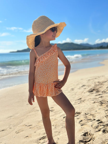 Eleanor Yellow Polka Dot Kids Swimsuit