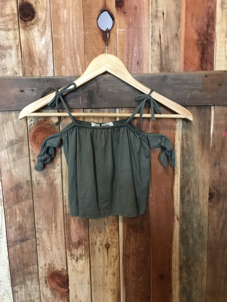 Light Blue  Cold Shoulder Top