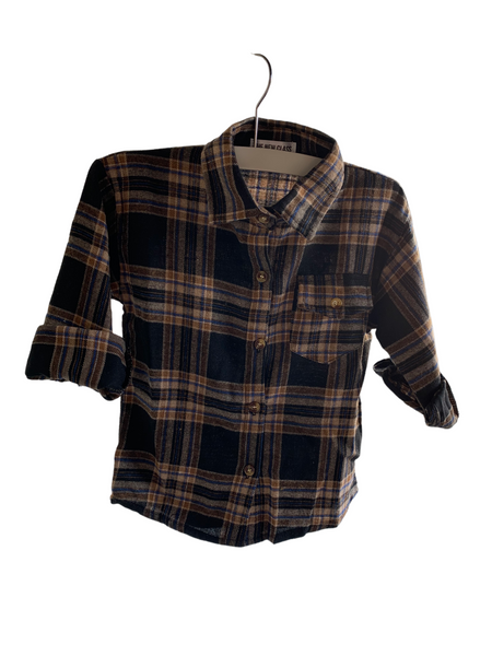 Travis Homie Plaid Button Down Kids Top