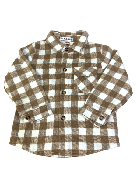 Jordan Homie Plaid Button Down Kids Top