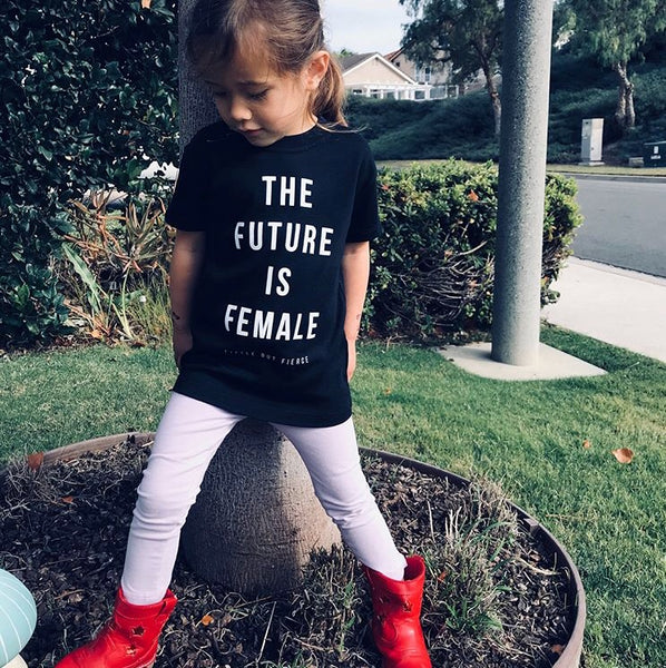 The Future Is Female Kids Top Black Exclusively Ours