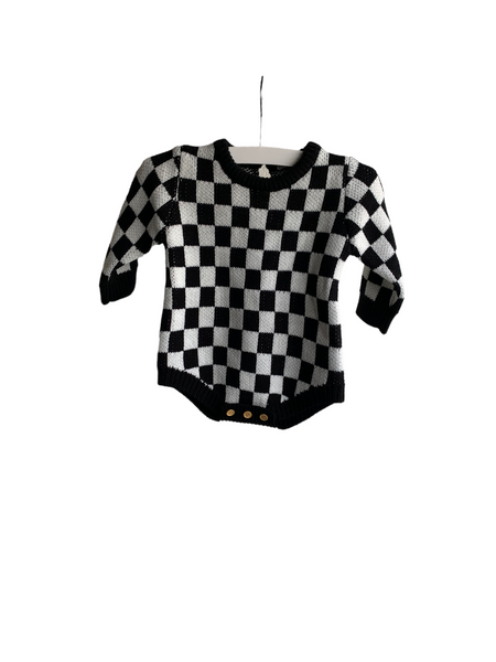 Kai Checkered Baby Sweater Onesie